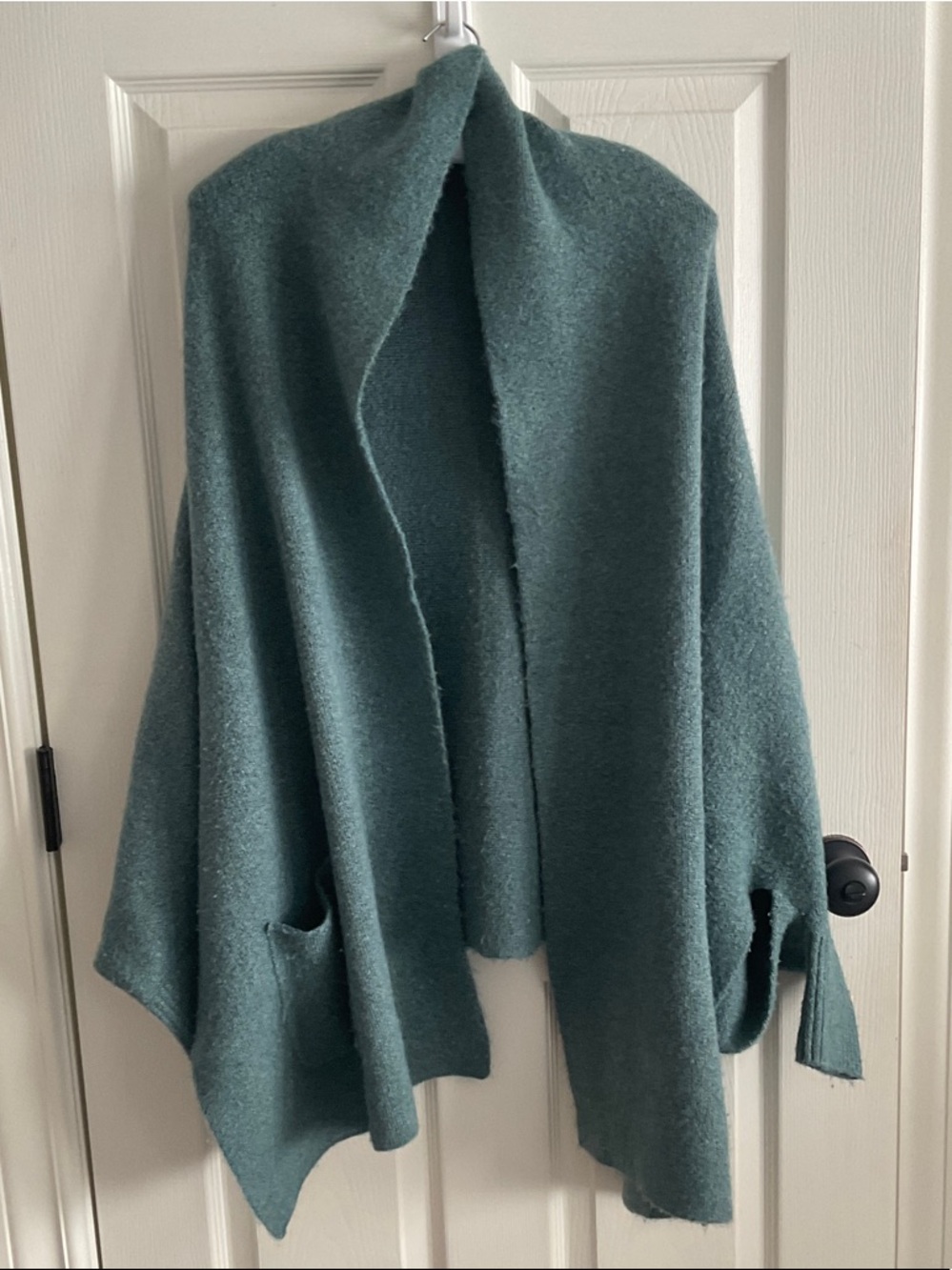 Anthropologie Teal Poncho Shrug with Pockets